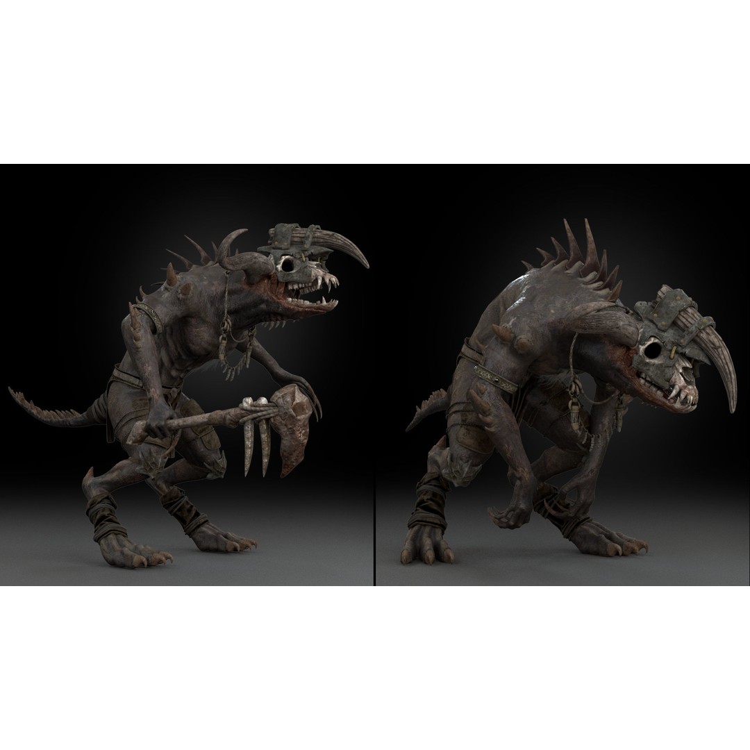 Gloomfang Beast 3D Model – Rigged Low-Poly Game Asset, FBX, PBR - View 10