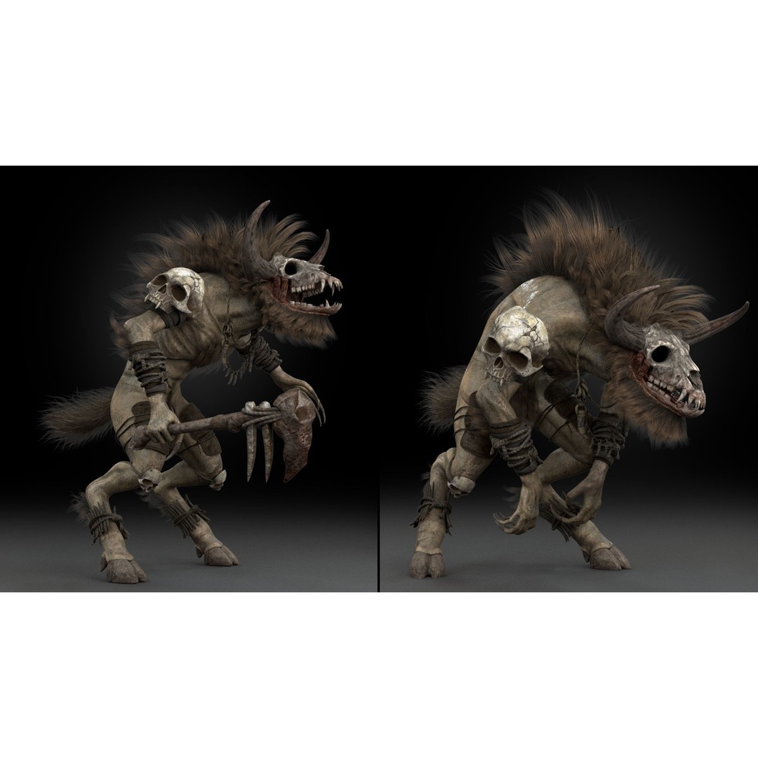 Gloomfang Beast 3D Model – Rigged Low-Poly Game Asset, FBX, PBR - View 11