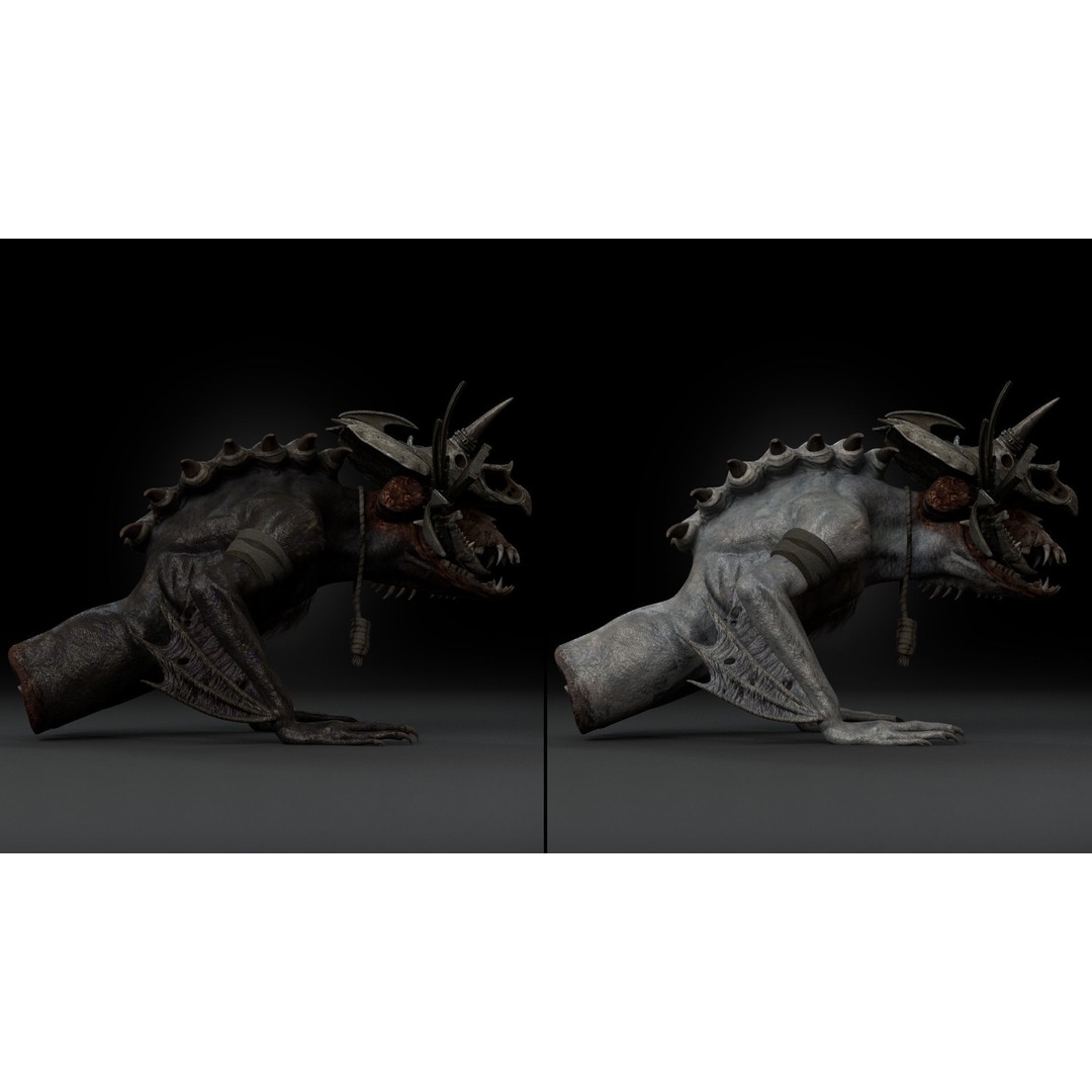 Gloomfang Beast 3D Model – Rigged Low-Poly Game Asset, FBX, PBR - View 13