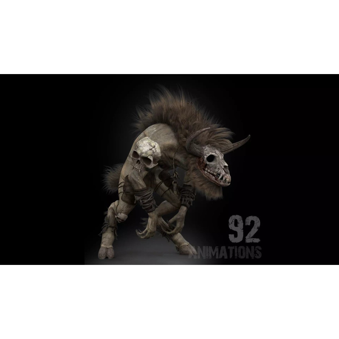 Gloomfang Beast 3D Model – Rigged Low-Poly Game Asset, FBX, PBR - View 2