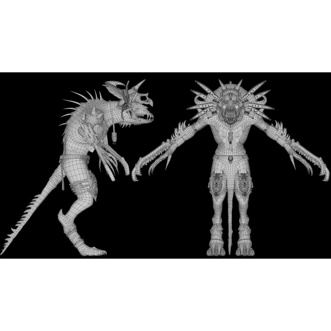 Gloomfang Beast 3D Model – Rigged Low-Poly Game Asset, FBX, PBR - View 22