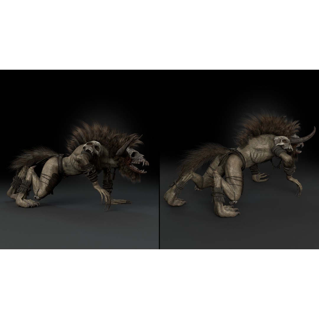 Gloomfang Beast 3D Model – Rigged Low-Poly Game Asset, FBX, PBR - View 7