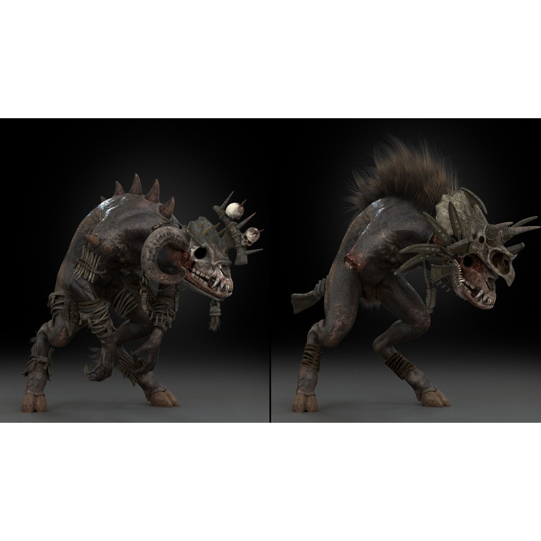 Gloomfang Beast 3D Model – Rigged Low-Poly Game Asset, FBX, PBR - View 8