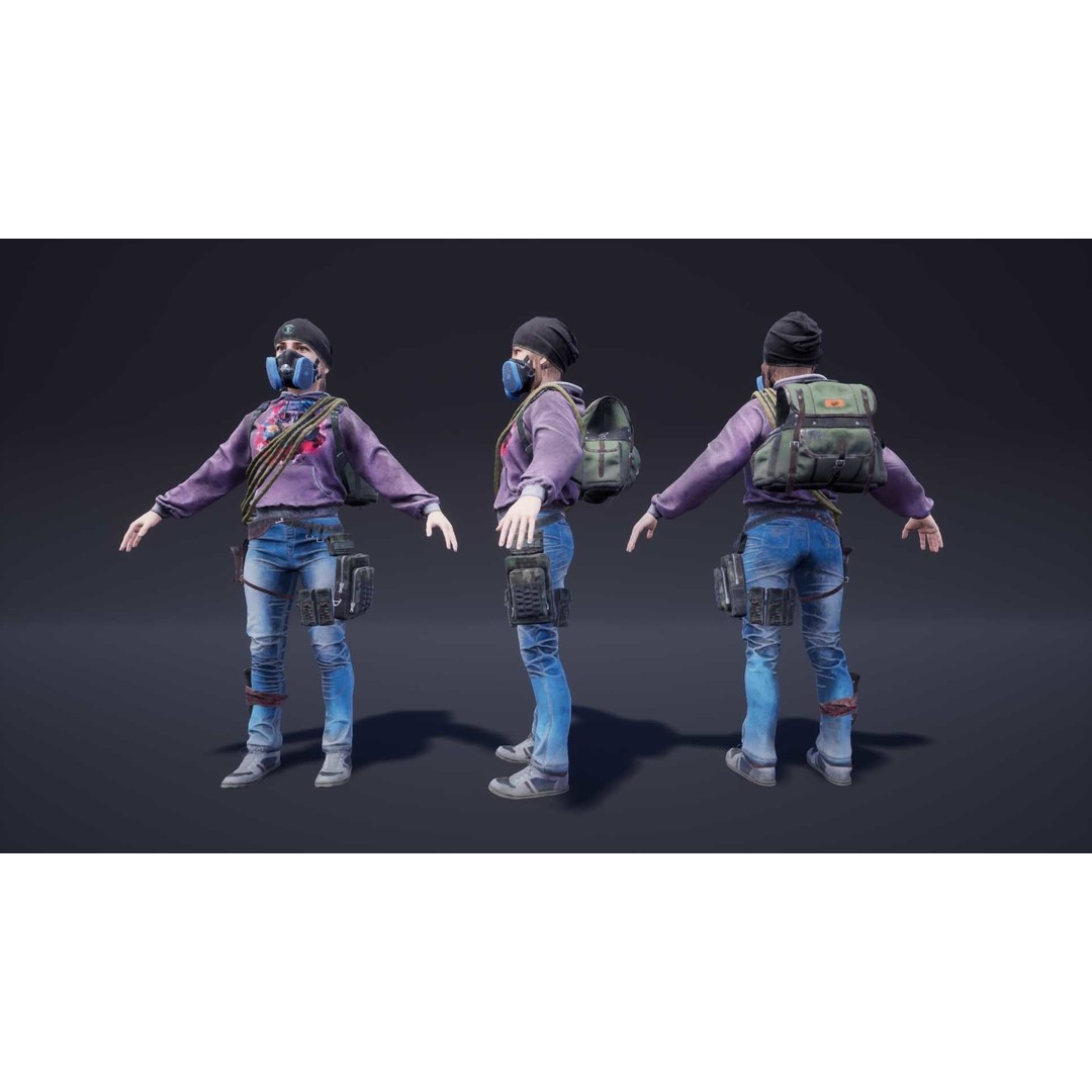 Adventure Characters Pack 3D Model – Low Poly Game Asset, FBX, Rigged - View 12