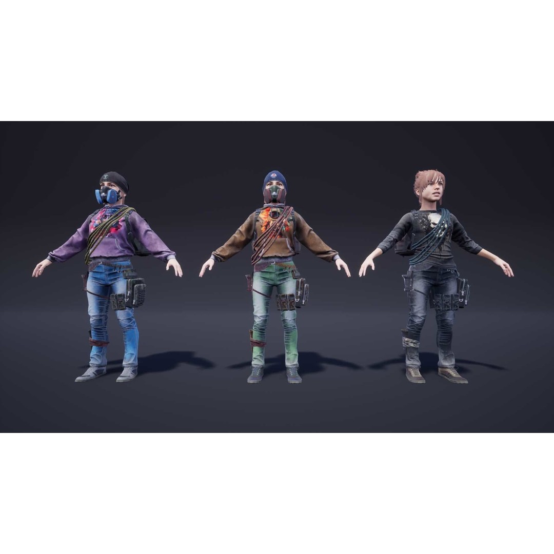 Adventure Characters Pack 3D Model – Low Poly Game Asset, FBX, Rigged - View 13