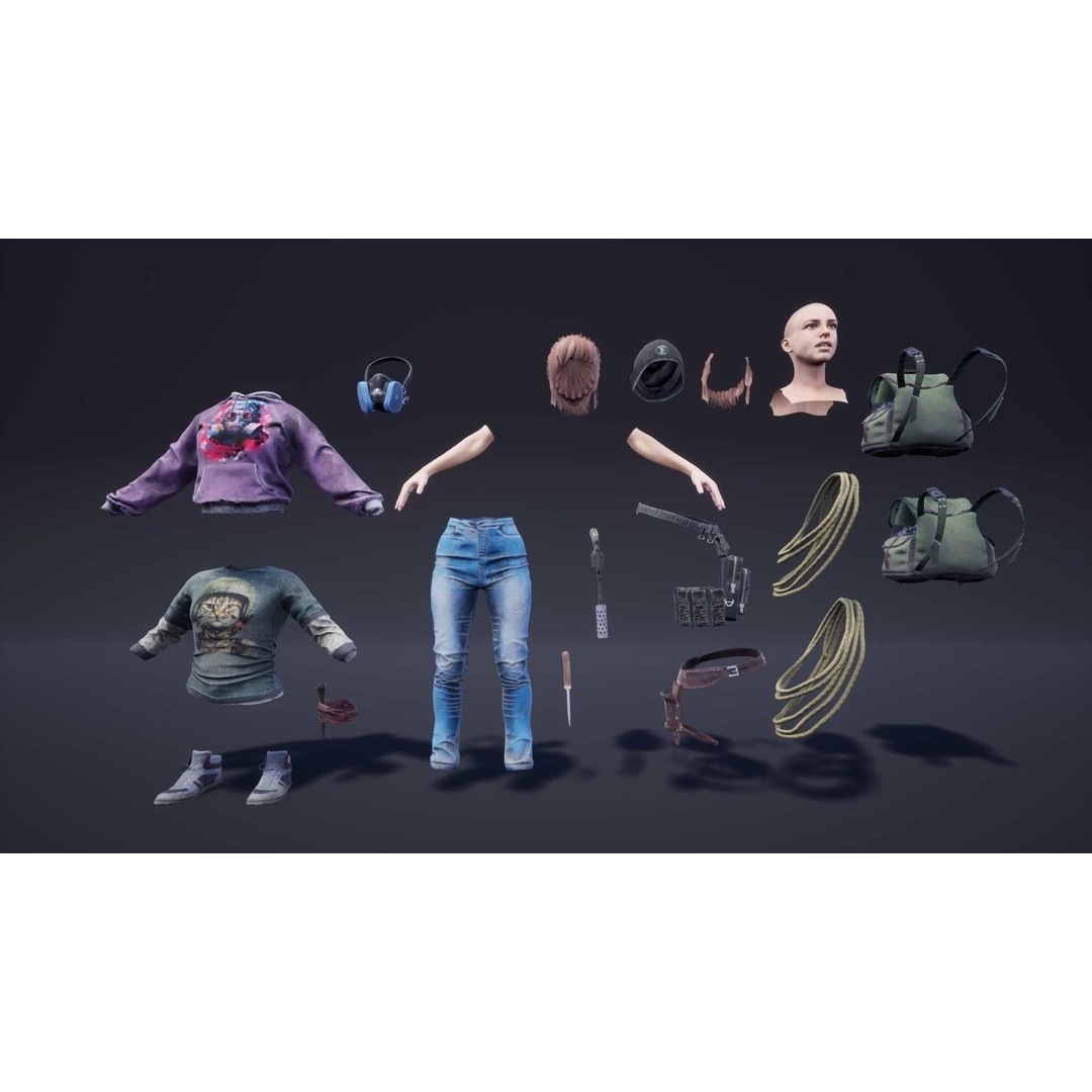 Adventure Characters Pack 3D Model – Low Poly Game Asset, FBX, Rigged - View 14