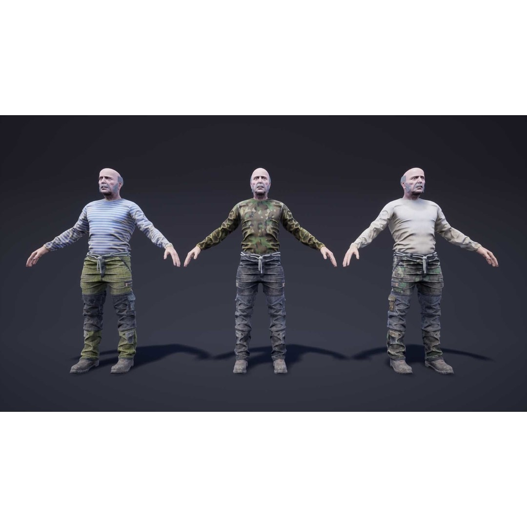 Adventure Characters Pack 3D Model – Low Poly Game Asset, FBX, Rigged - View 19
