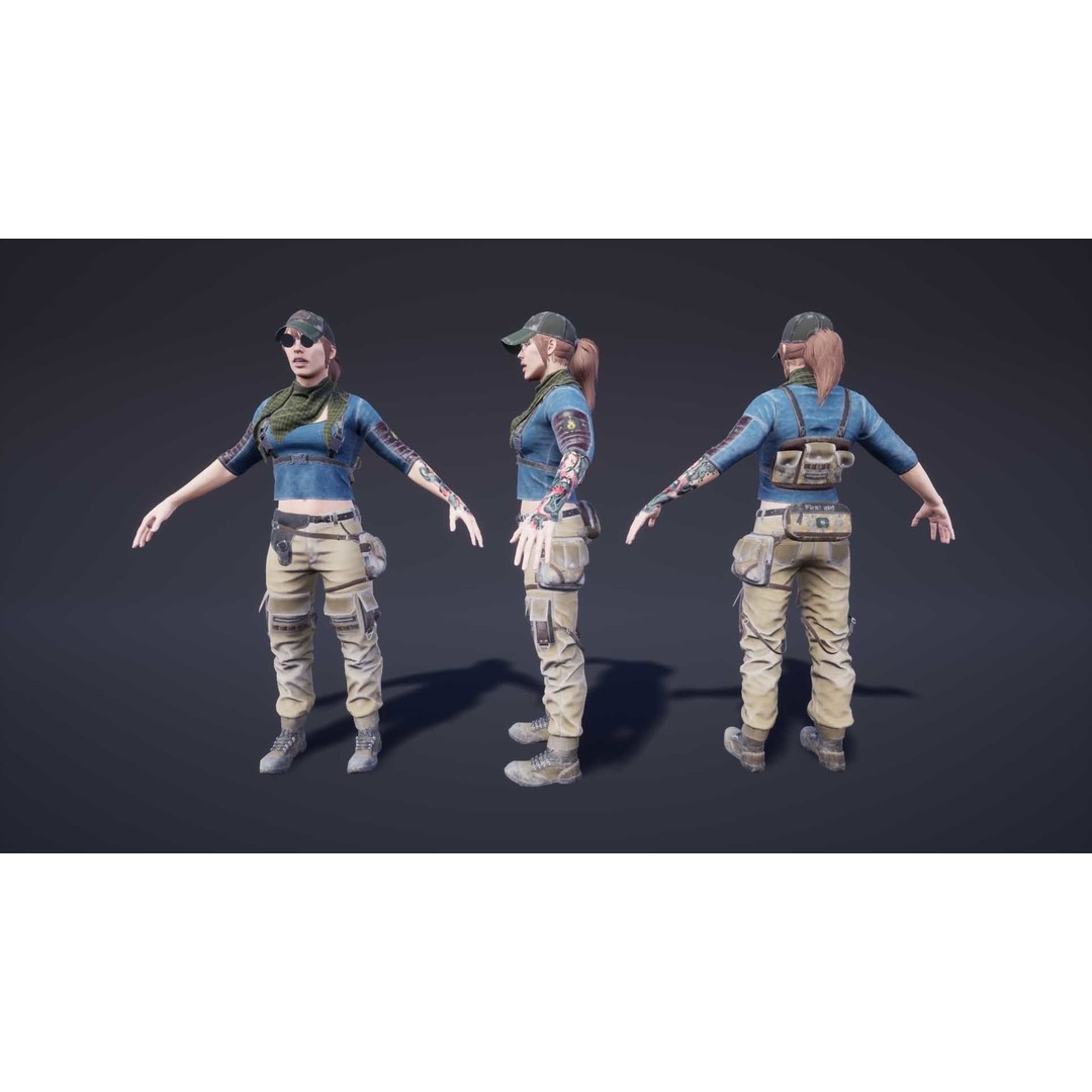 Adventure Characters Pack 3D Model – Low Poly Game Asset, FBX, Rigged - View 3