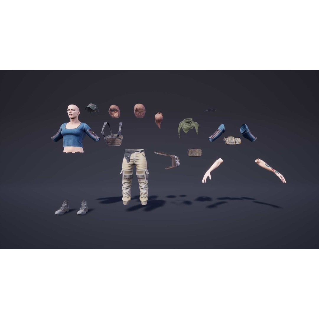 Adventure Characters Pack 3D Model – Low Poly Game Asset, FBX, Rigged - View 6