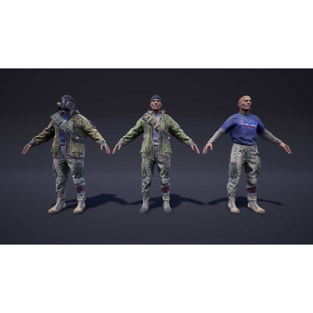 Adventure Characters Pack 3D Model – Low Poly Game Asset, FBX, Rigged - View 9