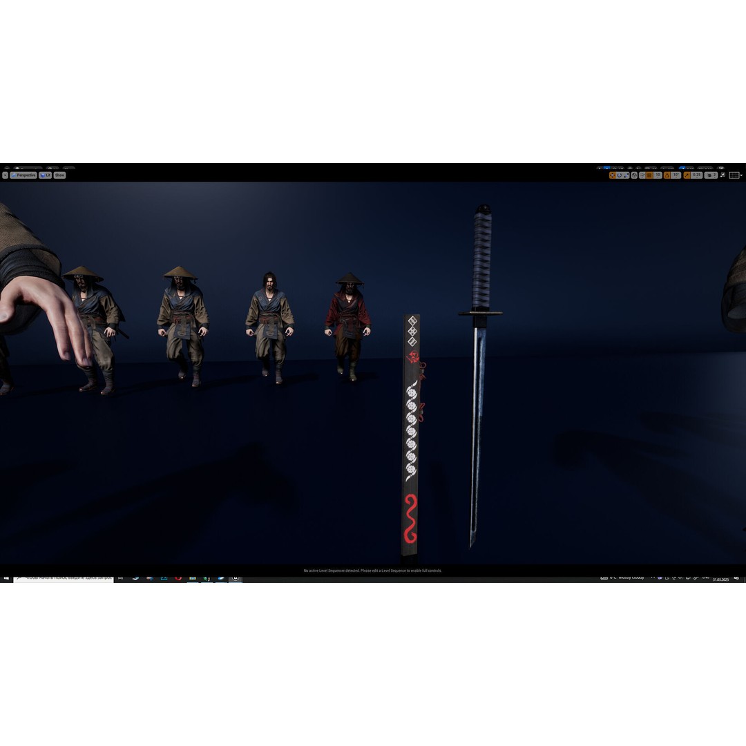 Samurai Warrior 3D Model – Low Poly Rigged Character for Animation - View 17