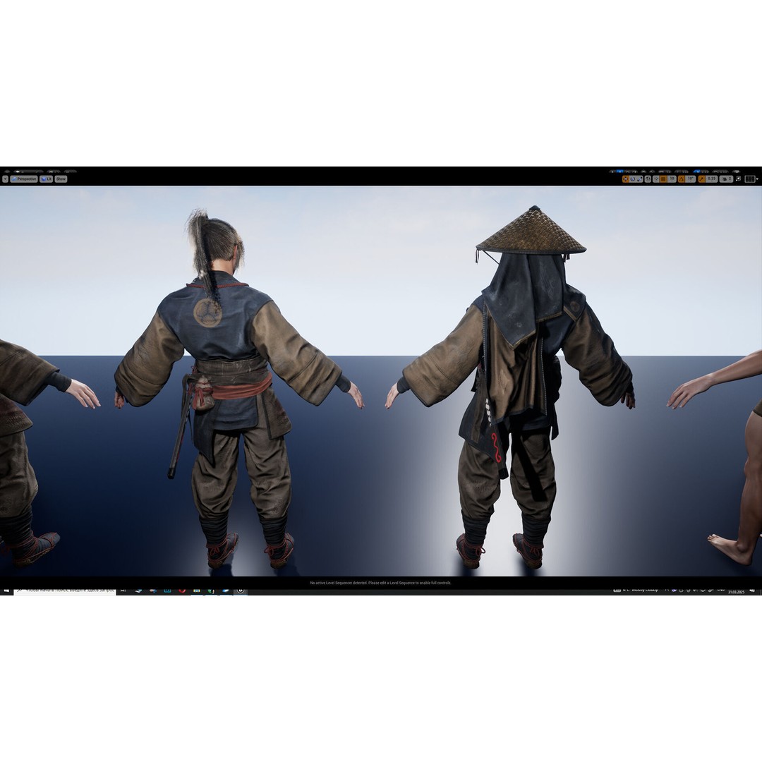 Samurai Warrior 3D Model – Low Poly Rigged Character for Animation - View 21