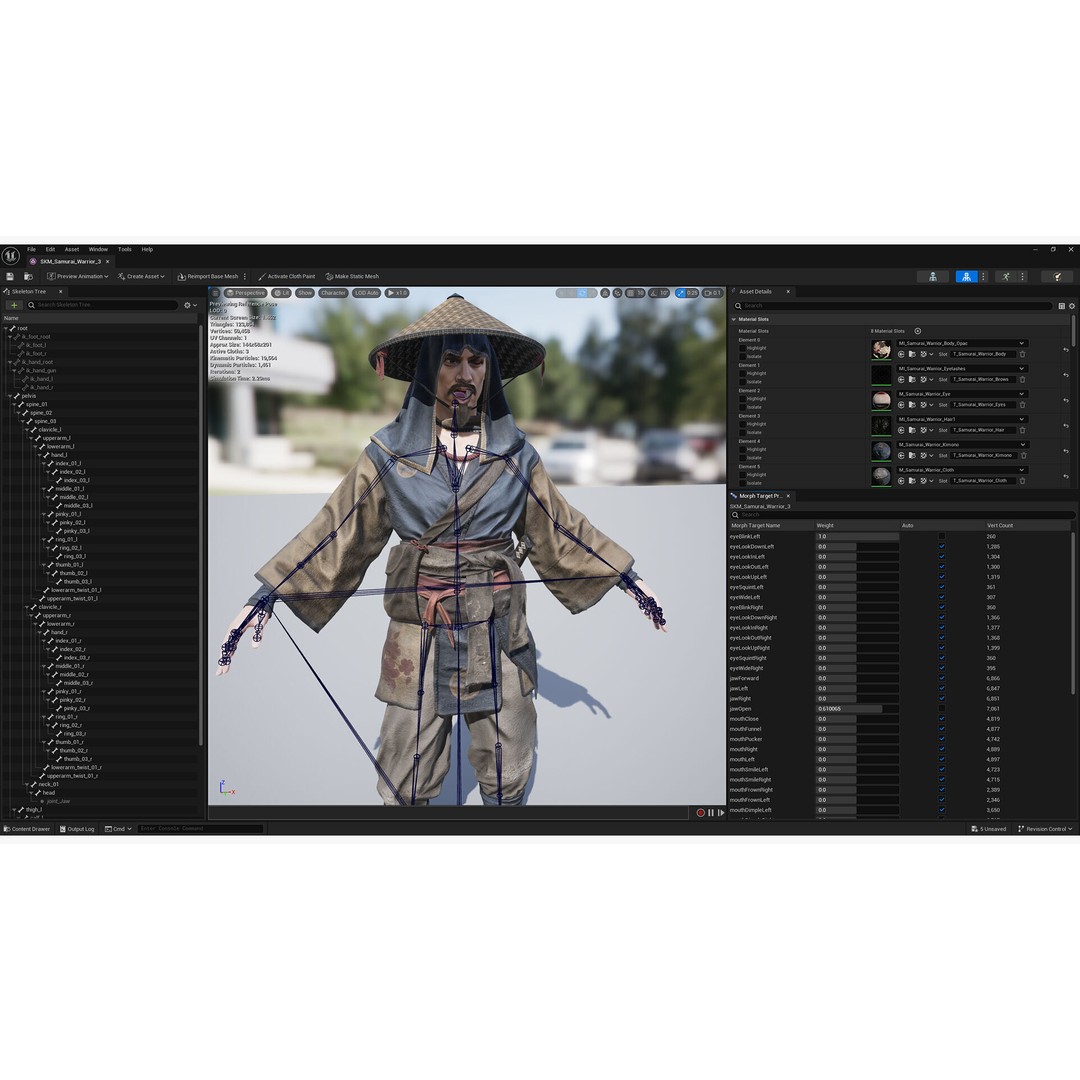 Samurai Warrior 3D Model – Low Poly Rigged Character for Animation - View 25