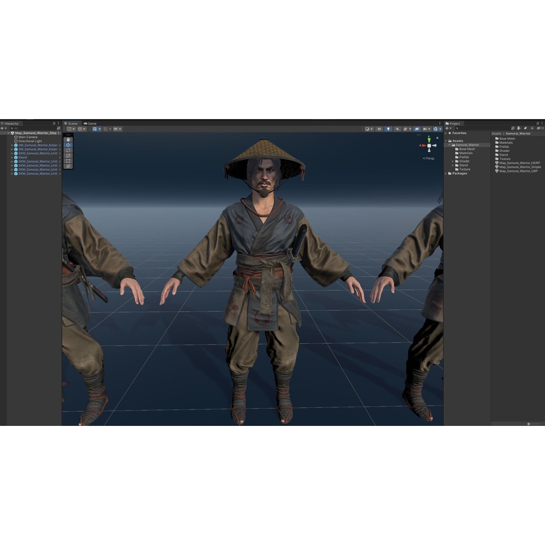 Samurai Warrior 3D Model – Low Poly Rigged Character for Animation - View 27
