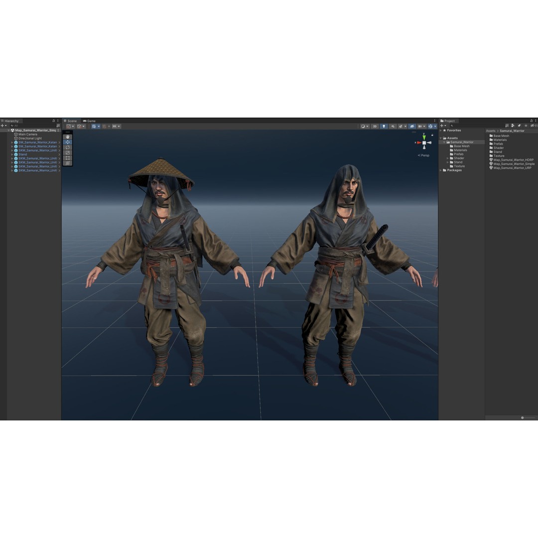 Samurai Warrior 3D Model – Low Poly Rigged Character for Animation - View 29