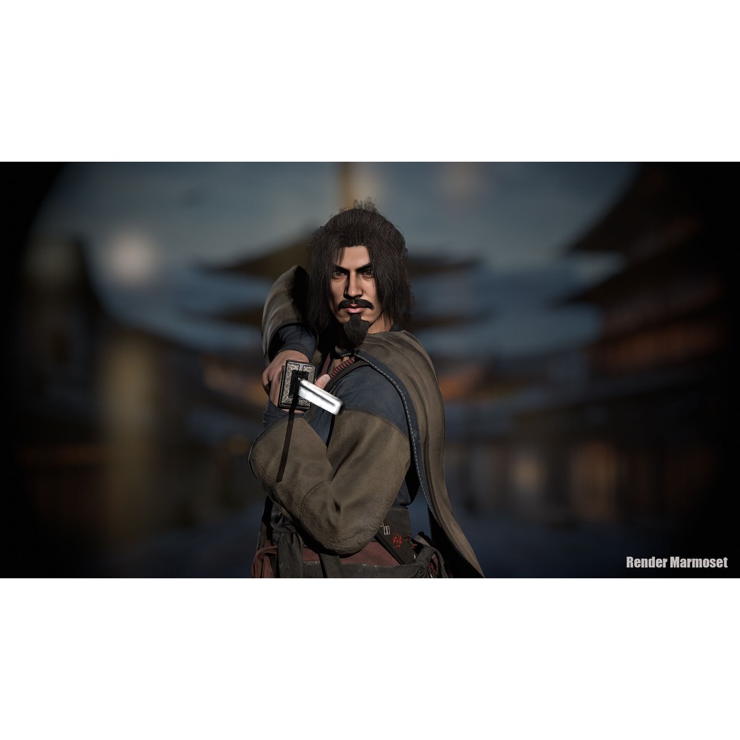 Samurai Warrior 3D Model – Low Poly Rigged Character for Animation - View 7