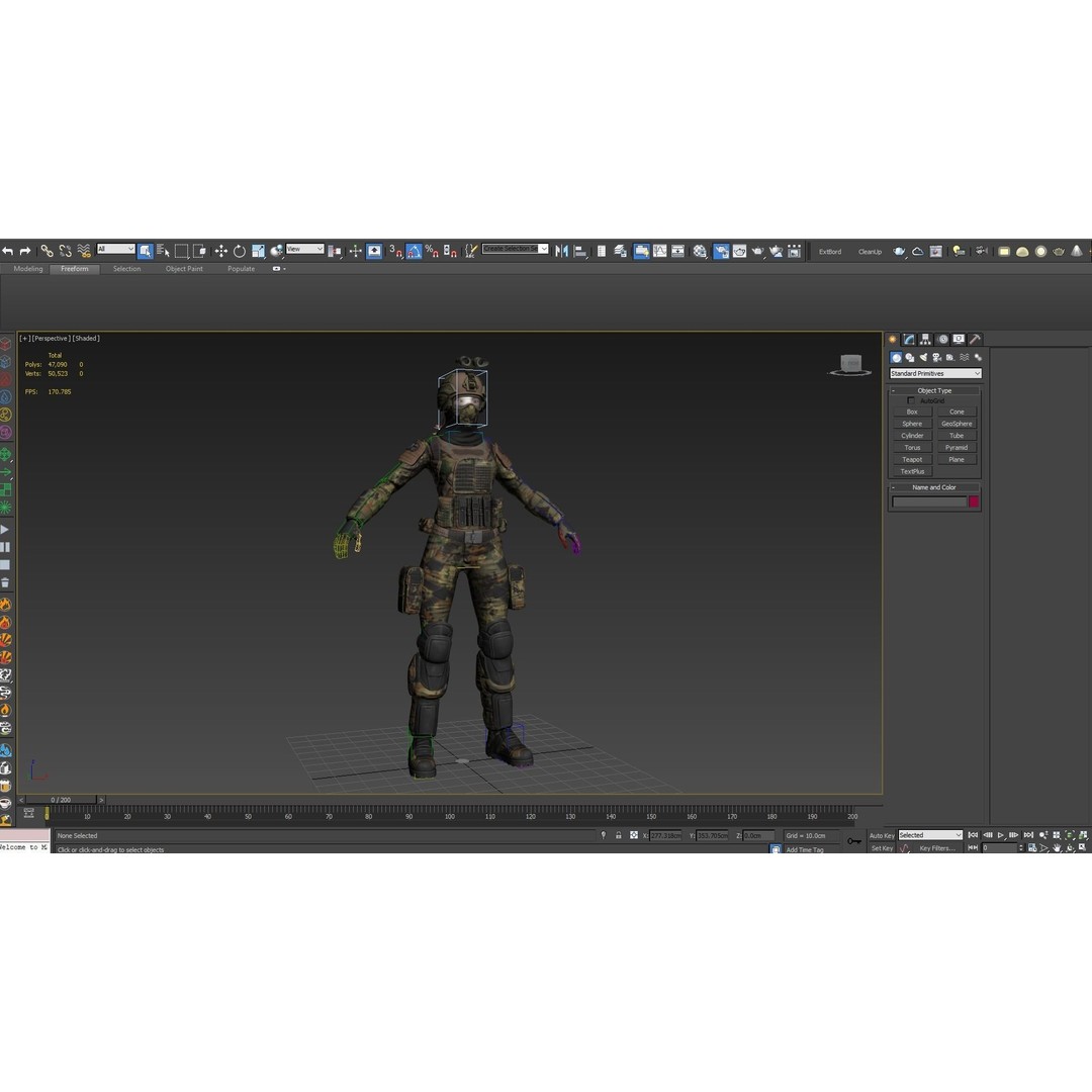 Female Soldier 3D Model – Low Poly Rigged Army Suit, FBX, PBR - View 12