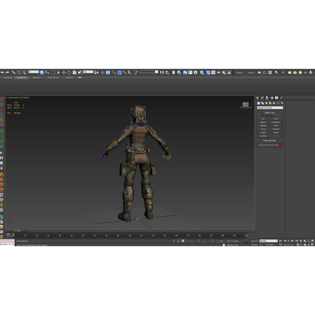 Female Soldier 3D Model – Low Poly Rigged Army Suit, FBX, PBR - View 15