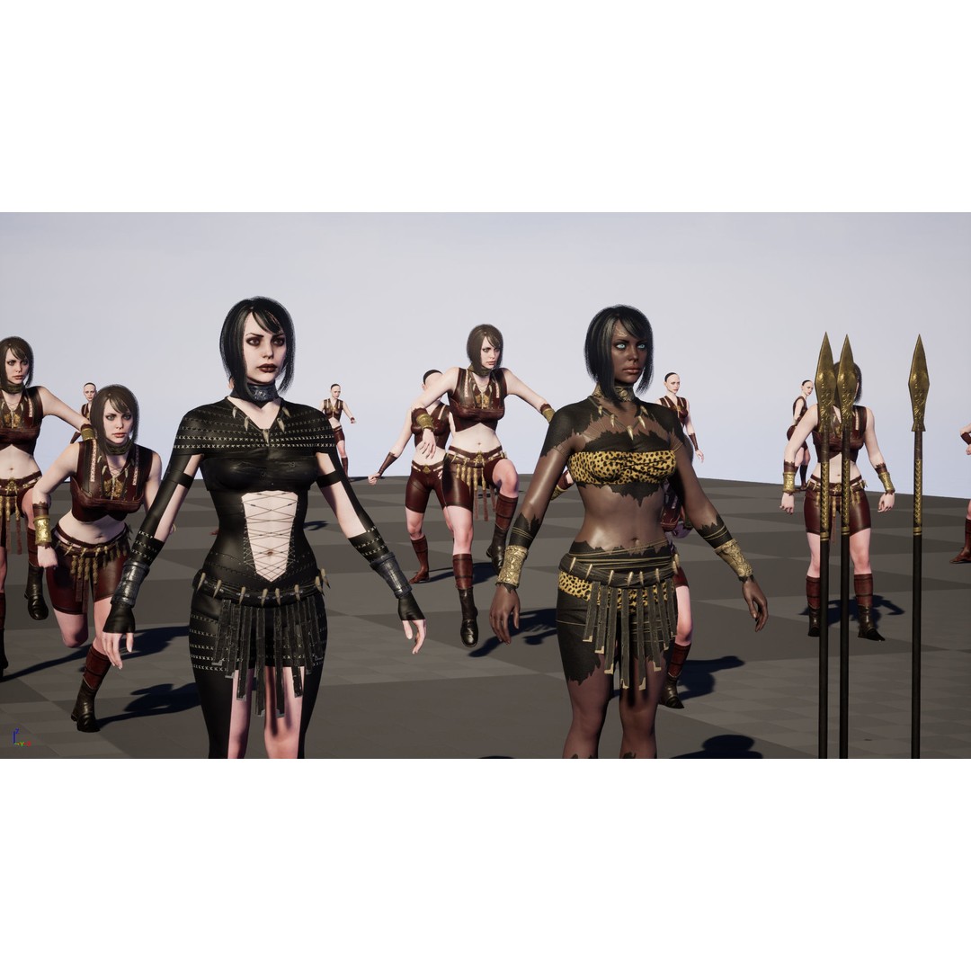 Defender Girl 3 3D Model – Low Poly Rigged Character with Animations