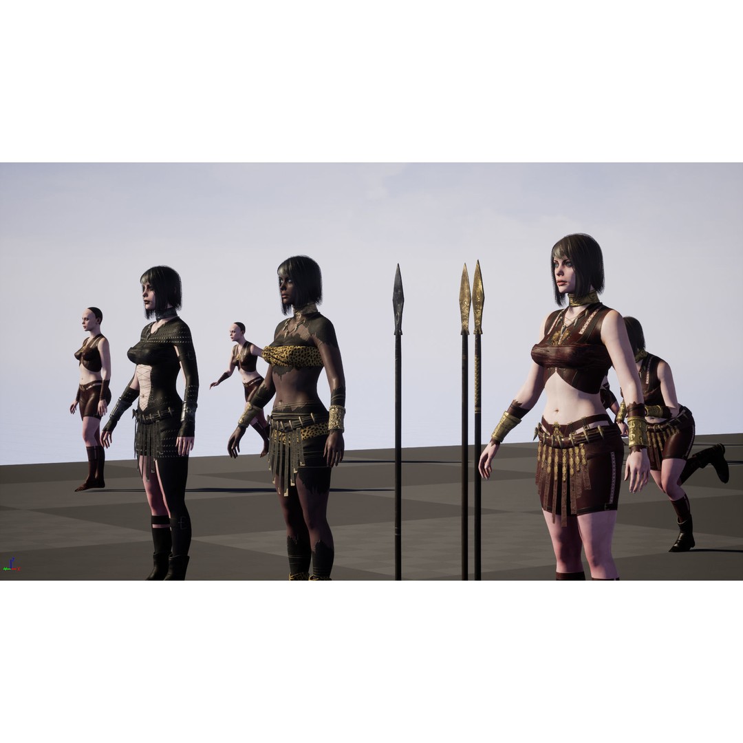 Defender Girl 3 3D Model – Low Poly Rigged Character with Animations - View 37