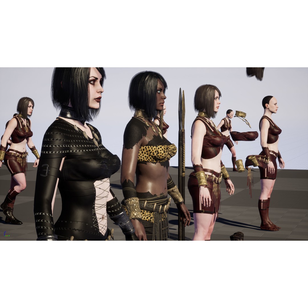 Defender Girl 3 3D Model – Low Poly Rigged Character with Animations - View 39