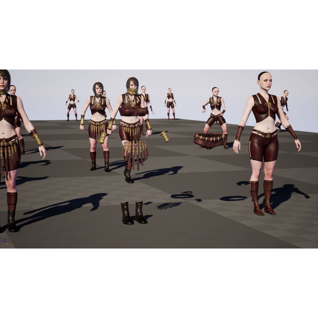 Defender Girl 3 3D Model – Low Poly Rigged Character with Animations - View 41