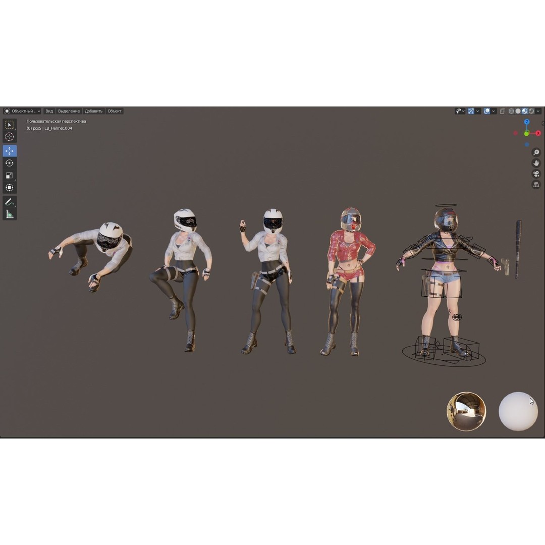 Lady Biker 3D Model – Low Poly Game-Ready Character, FBX - View 47