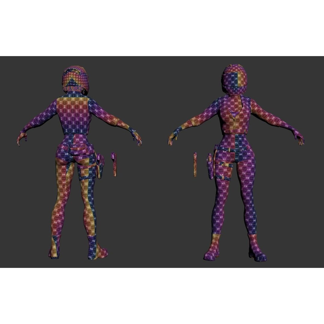 Lady Biker 3D Model – Low Poly Game-Ready Character, FBX - View 48
