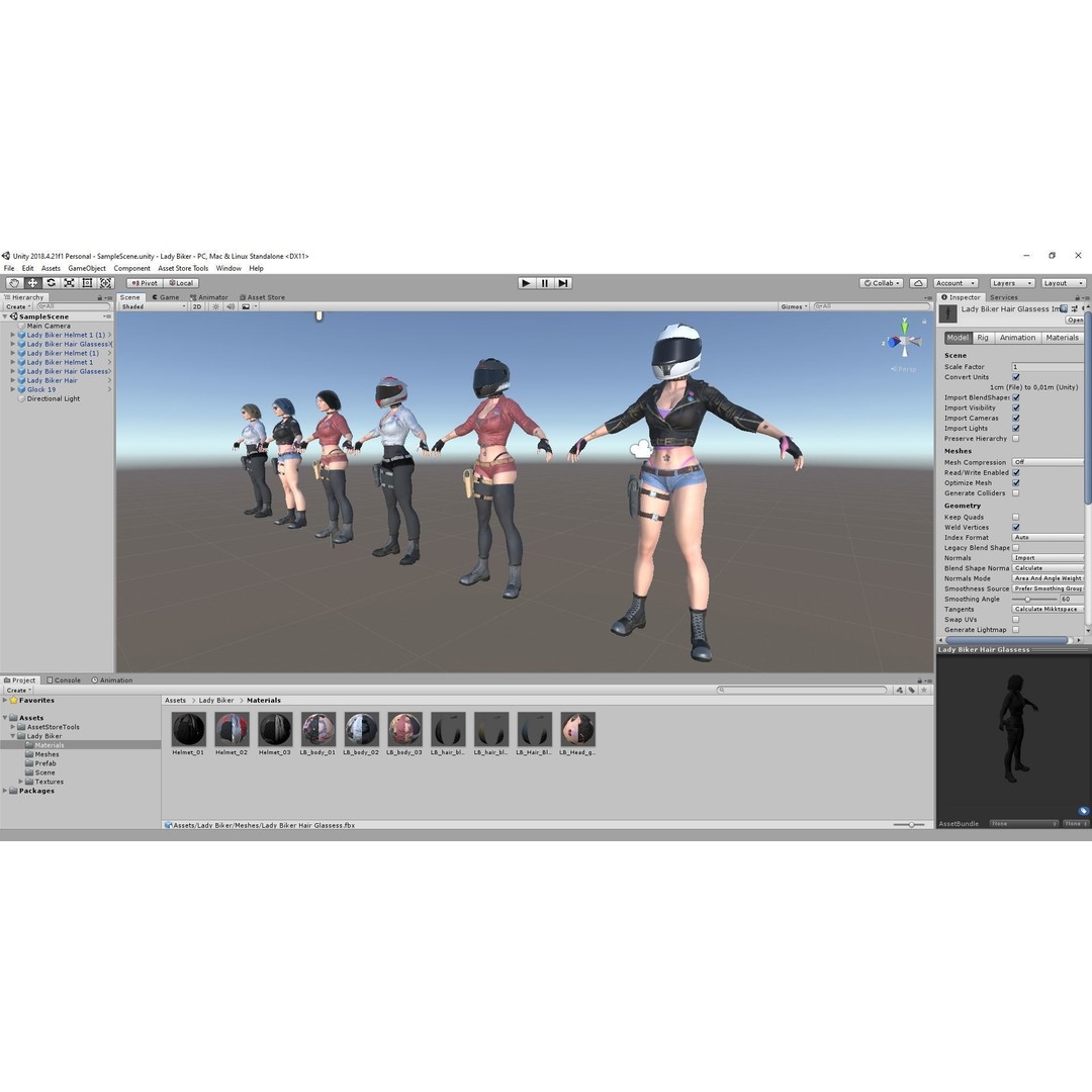 Lady Biker 3D Model – Low Poly Game-Ready Character, FBX - View 53