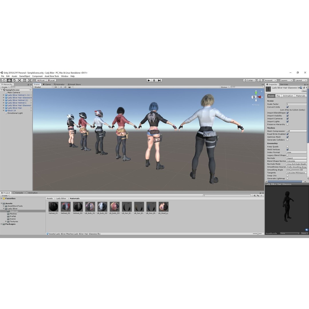 Lady Biker 3D Model – Low Poly Game-Ready Character, FBX - View 54