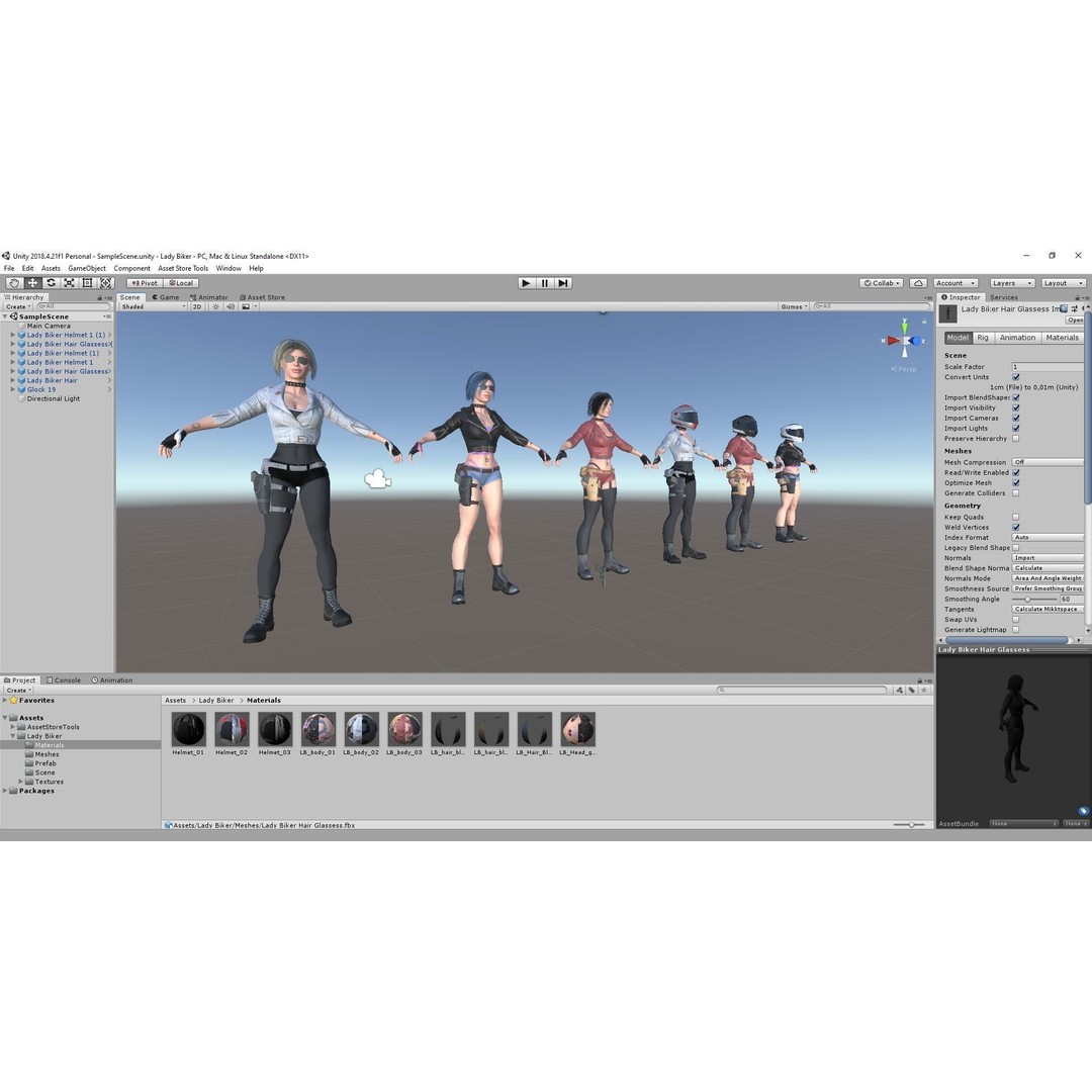 Lady Biker 3D Model – Low Poly Game-Ready Character, FBX - View 55