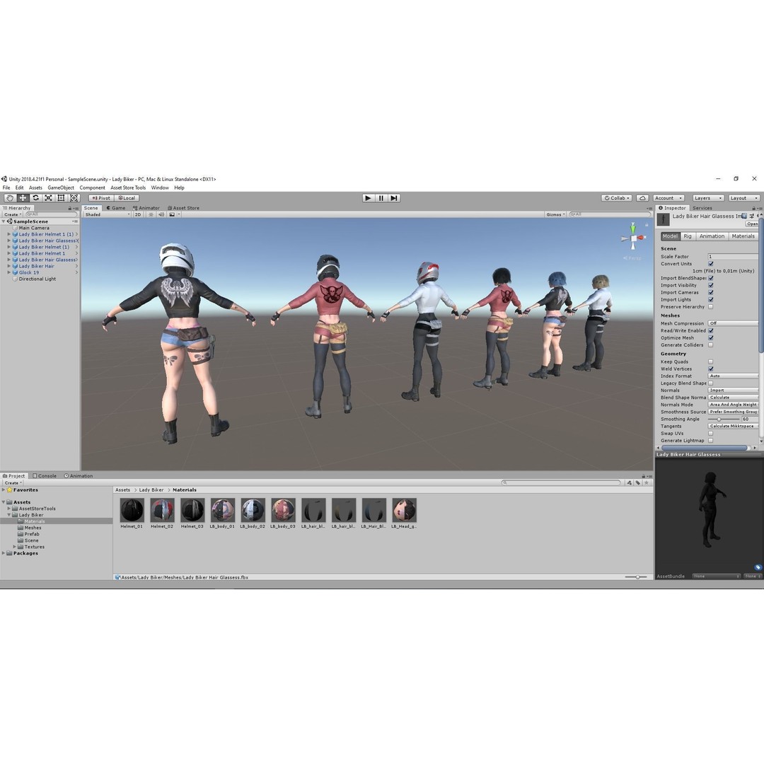 Lady Biker 3D Model – Low Poly Game-Ready Character, FBX - View 56