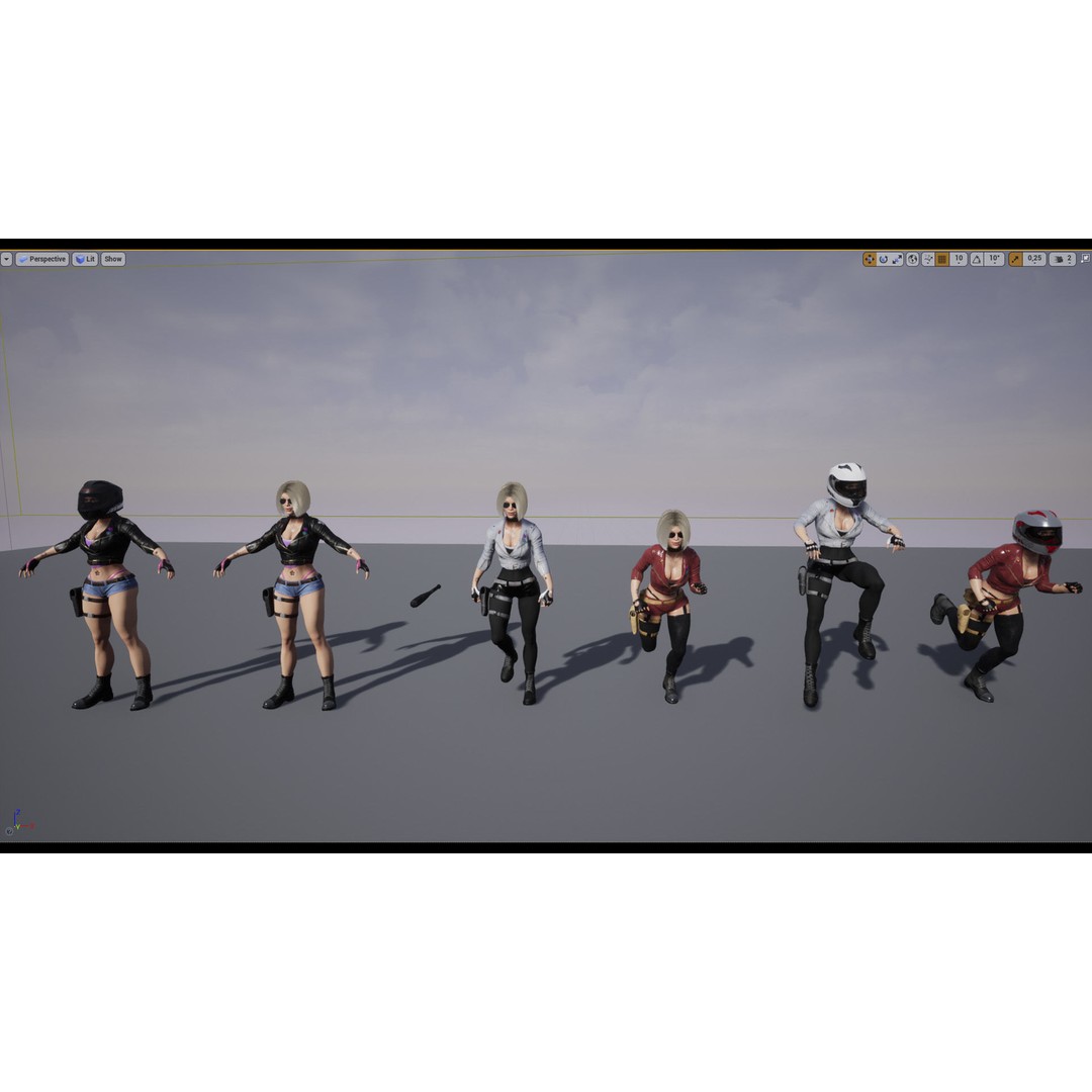 Lady Biker 3D Model – Low Poly Game-Ready Character, FBX - View 57