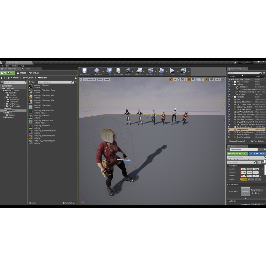 Lady Biker 3D Model – Low Poly Game-Ready Character, FBX - View 58