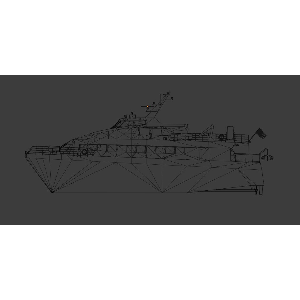 Norwegian Passenger Catamaran 3D Model – Low Poly Game Asset, Blender, FBX - View 11