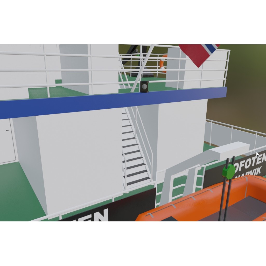 Norwegian Passenger Catamaran 3D Model – Low Poly Game Asset, Blender, FBX - View 5