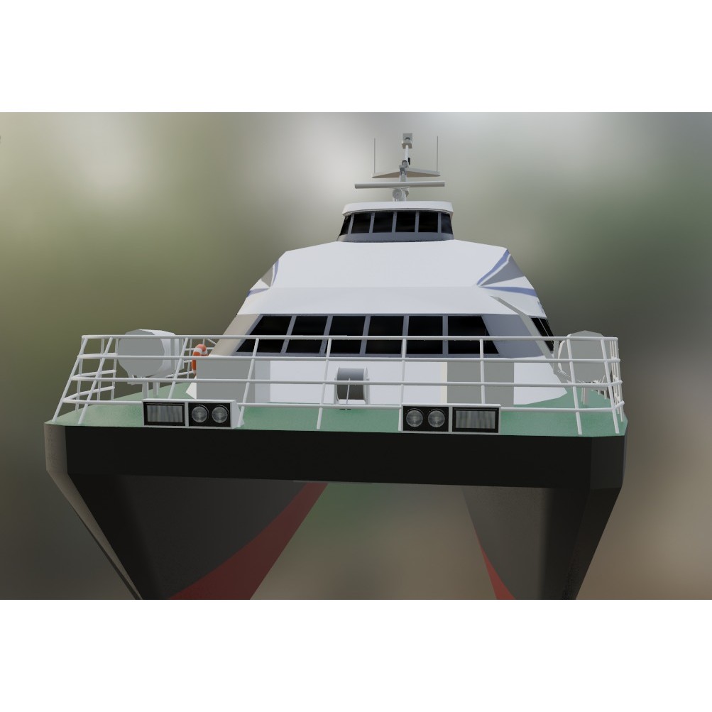 Norwegian Passenger Catamaran 3D Model – Low Poly Game Asset, Blender, FBX - View 8
