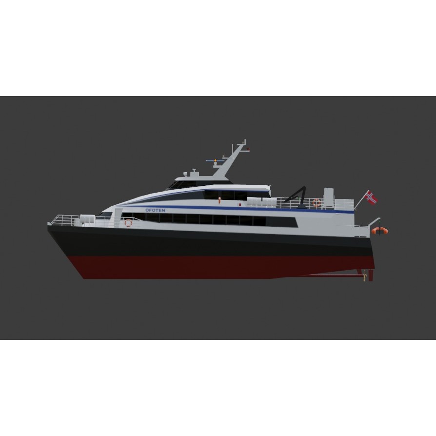 Norwegian Passenger Catamaran 3D Model – Low Poly Game Asset, Blender, FBX - View 9
