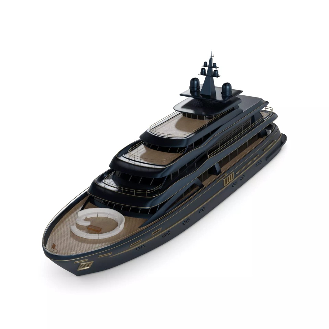 Luxury Liner 3D Model – Opulent Yacht with PBR Textures, FBX