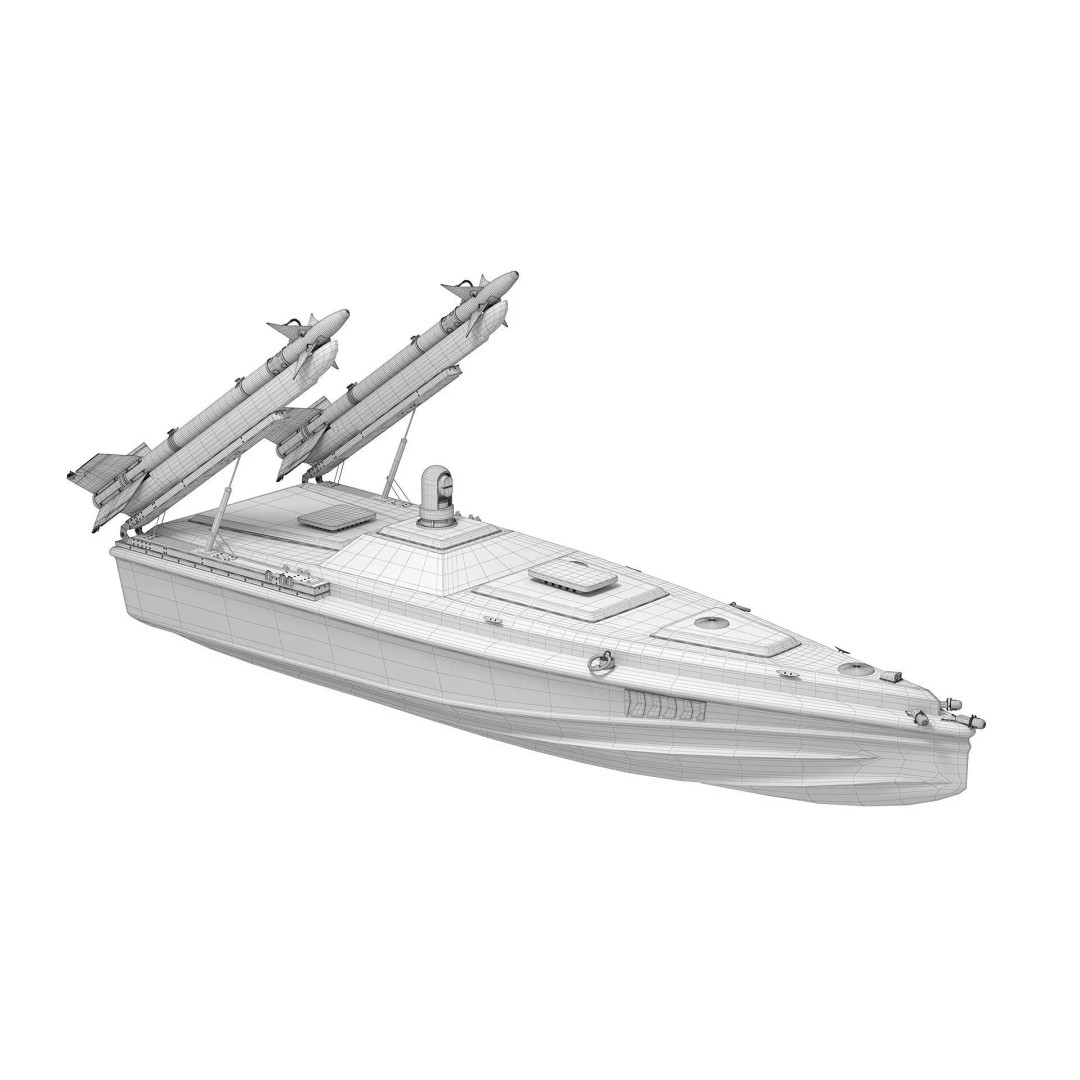 Magura Ukrainian Naval Drone 3D Model – Low Poly Game-Ready, FBX - View 11