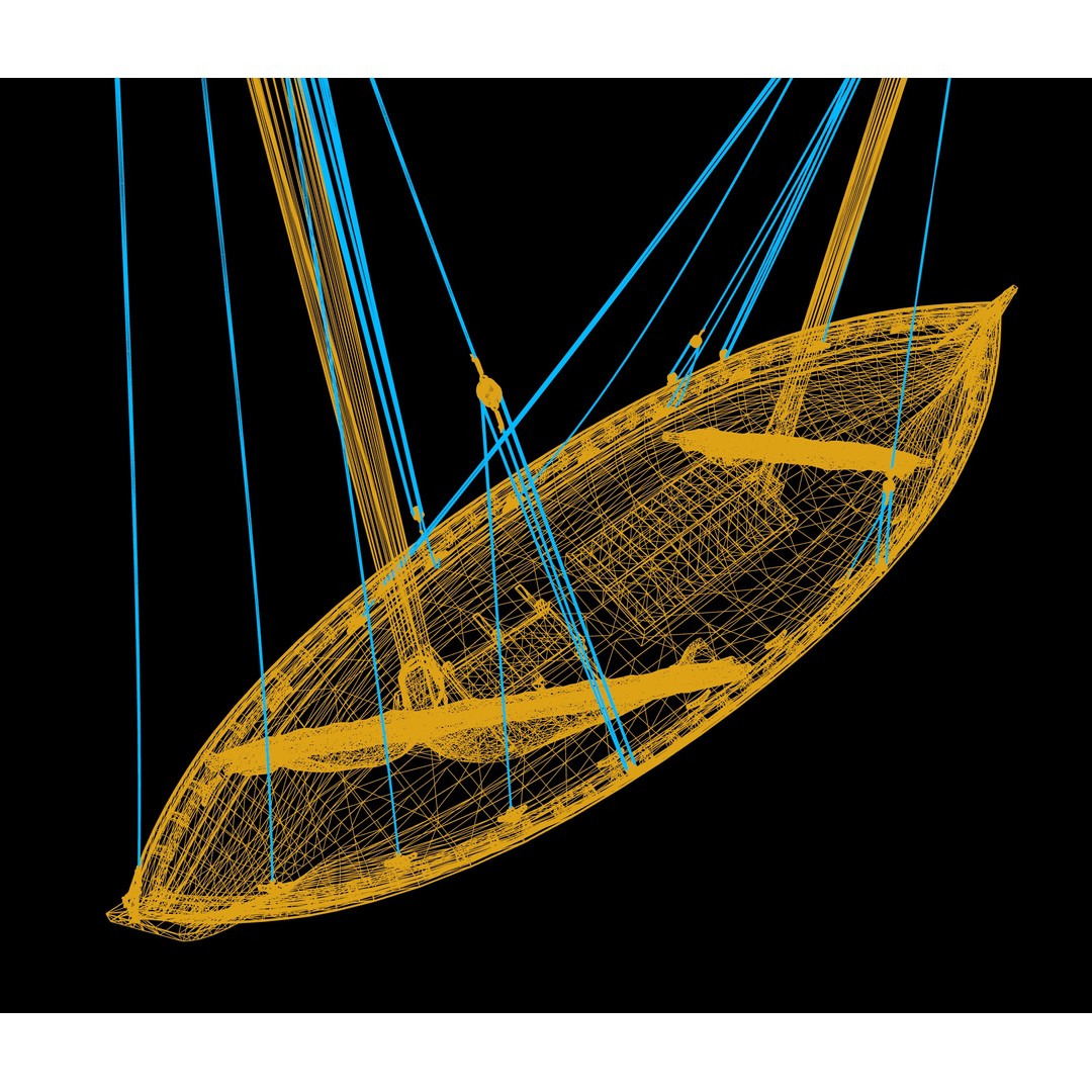 Sailboat 3D Model – Low Poly Historic Watercraft with PBR Textures