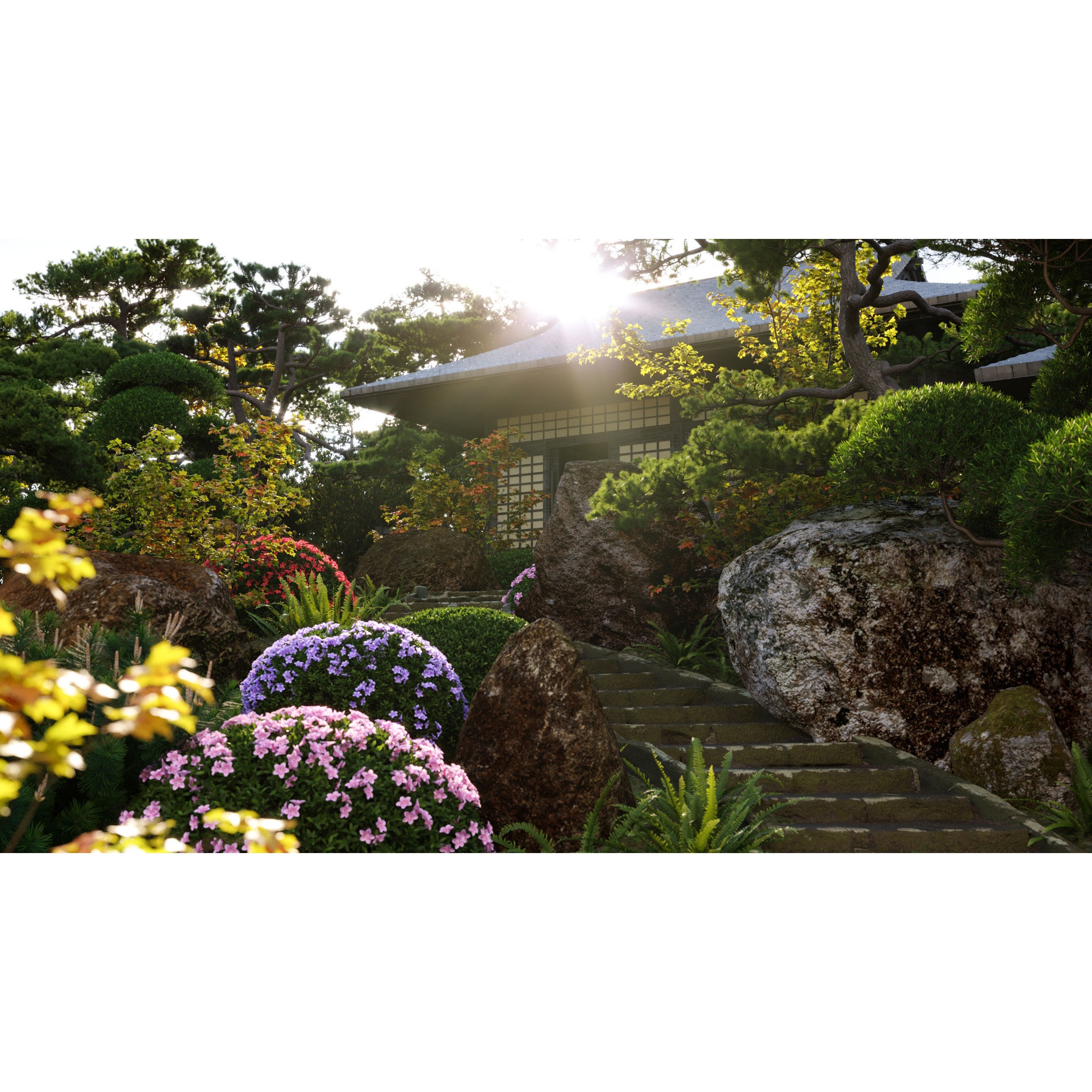 Japanese Garden - Low-Poly Game-Ready 3D Model - View 3