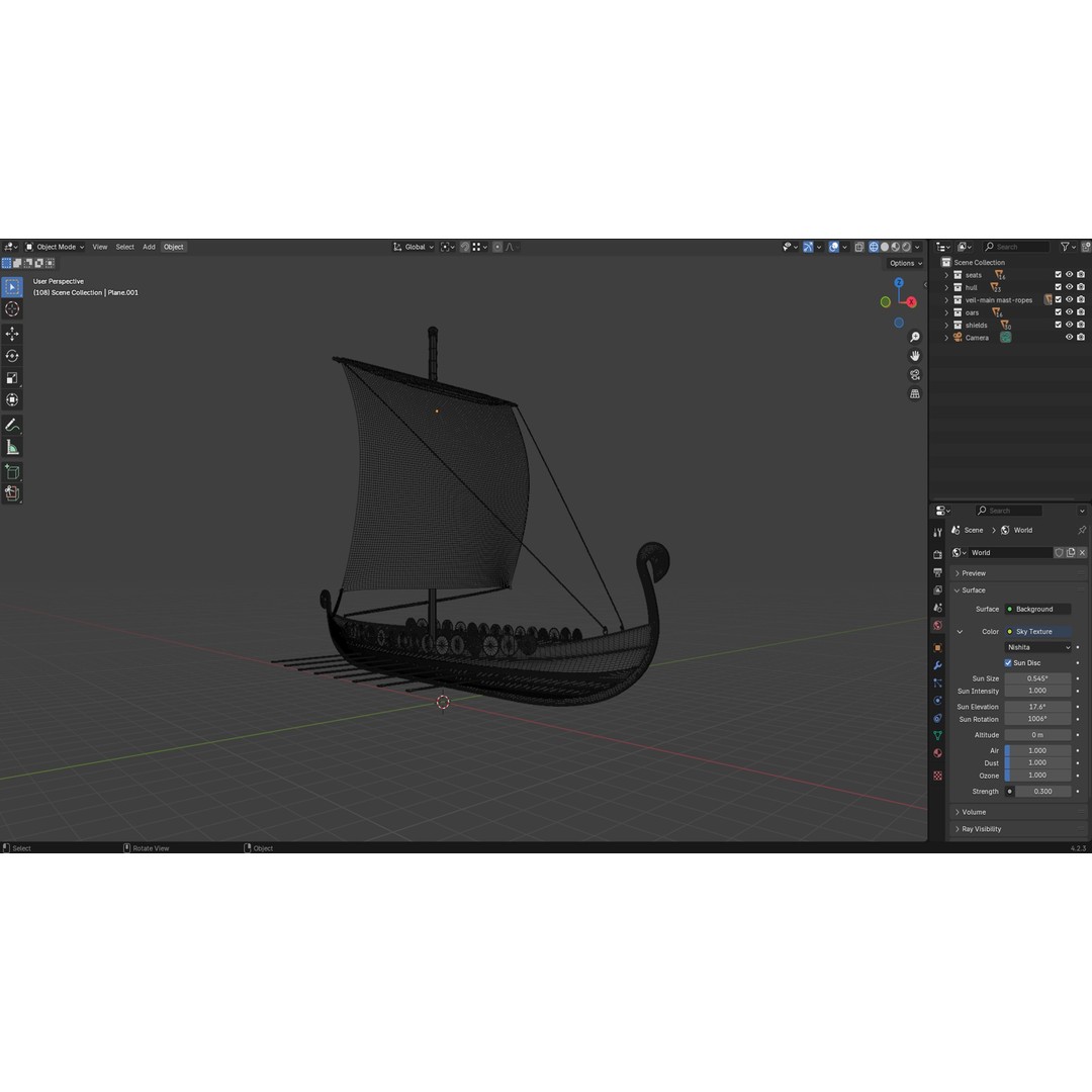Viking Ship 3D Model – Historic Watercraft with PBR Textures, FBX - View 9