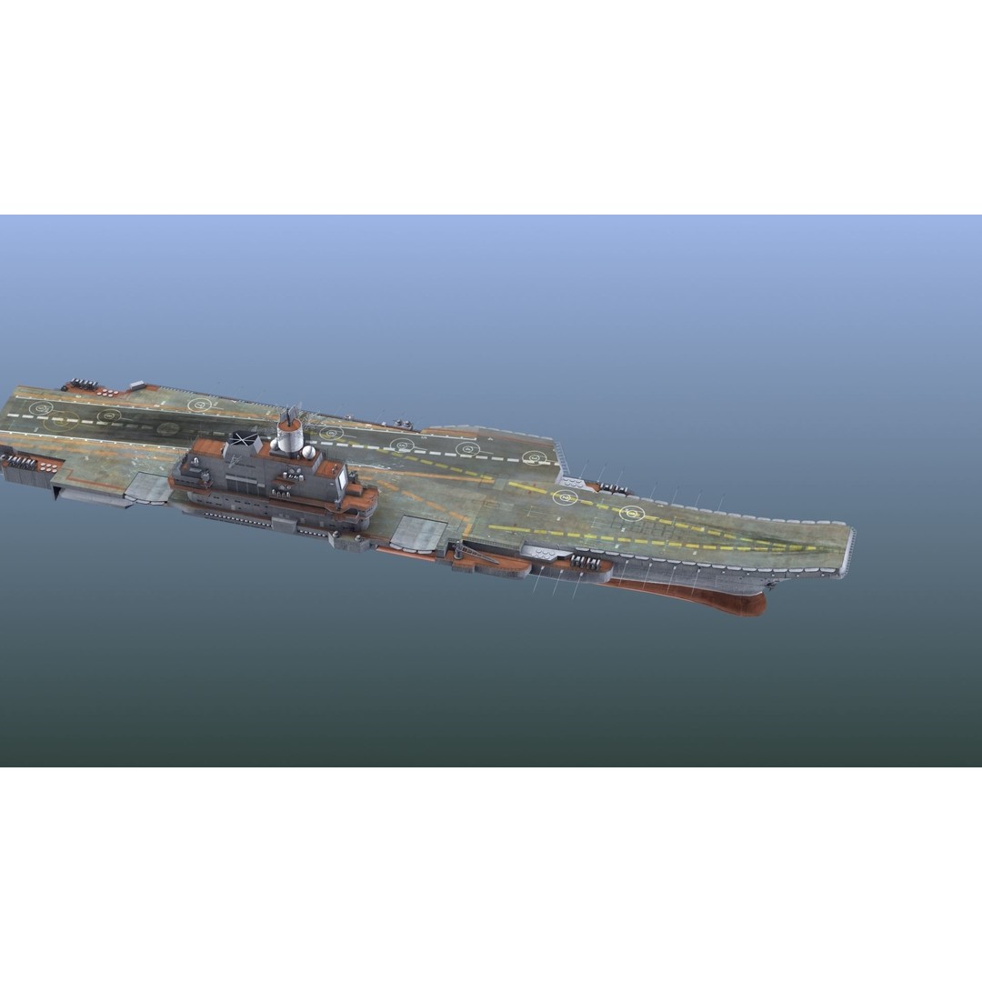 Admiral Kuznetsov Aircraft Carrier 3D Model – PBR Game Asset, FBX, OBJ - View 10