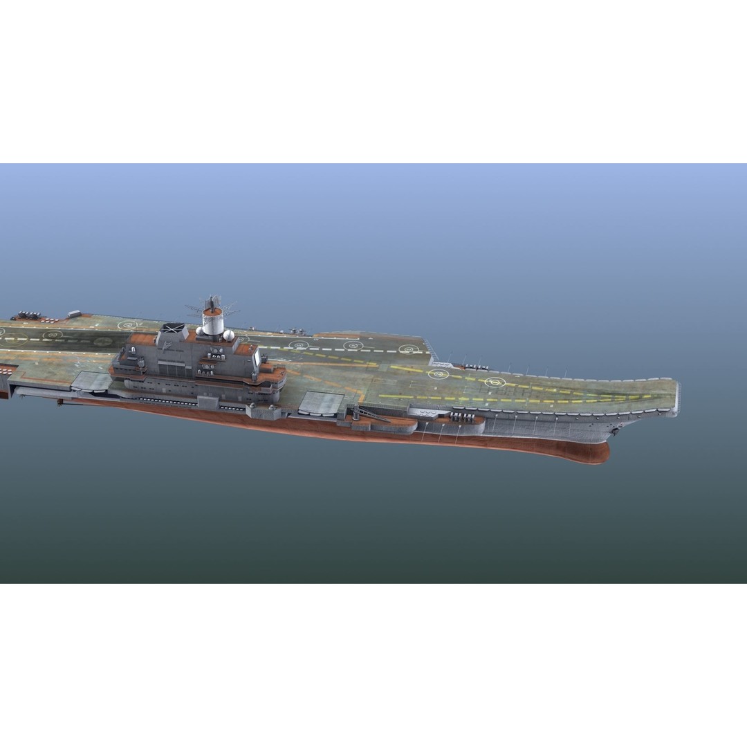Admiral Kuznetsov Aircraft Carrier 3D Model – PBR Game Asset, FBX, OBJ - View 12