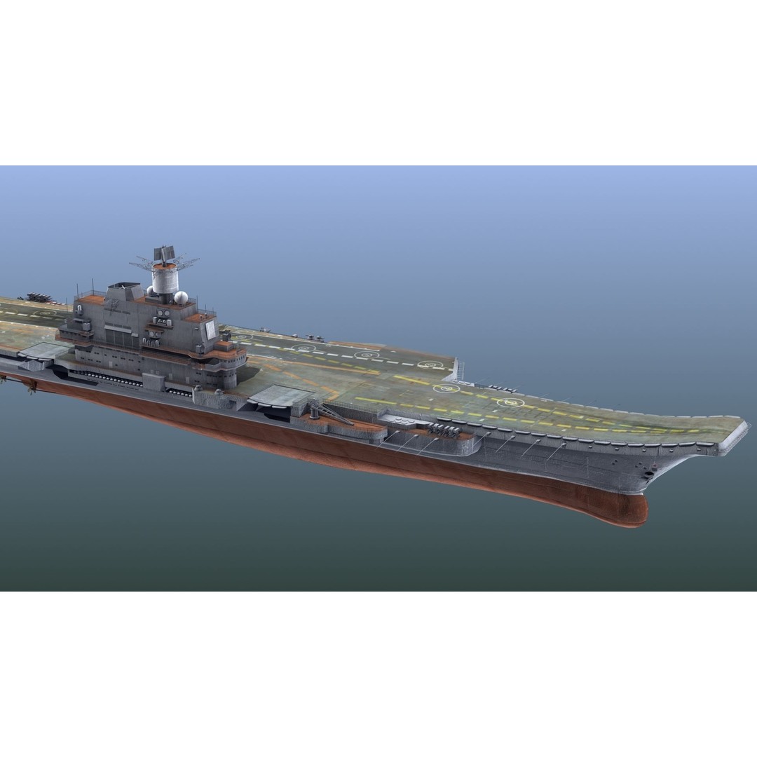 Admiral Kuznetsov Aircraft Carrier 3D Model – PBR Game Asset, FBX, OBJ - View 14