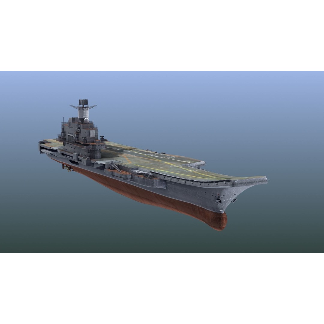 Admiral Kuznetsov Aircraft Carrier 3D Model – PBR Game Asset, FBX, OBJ - View 16