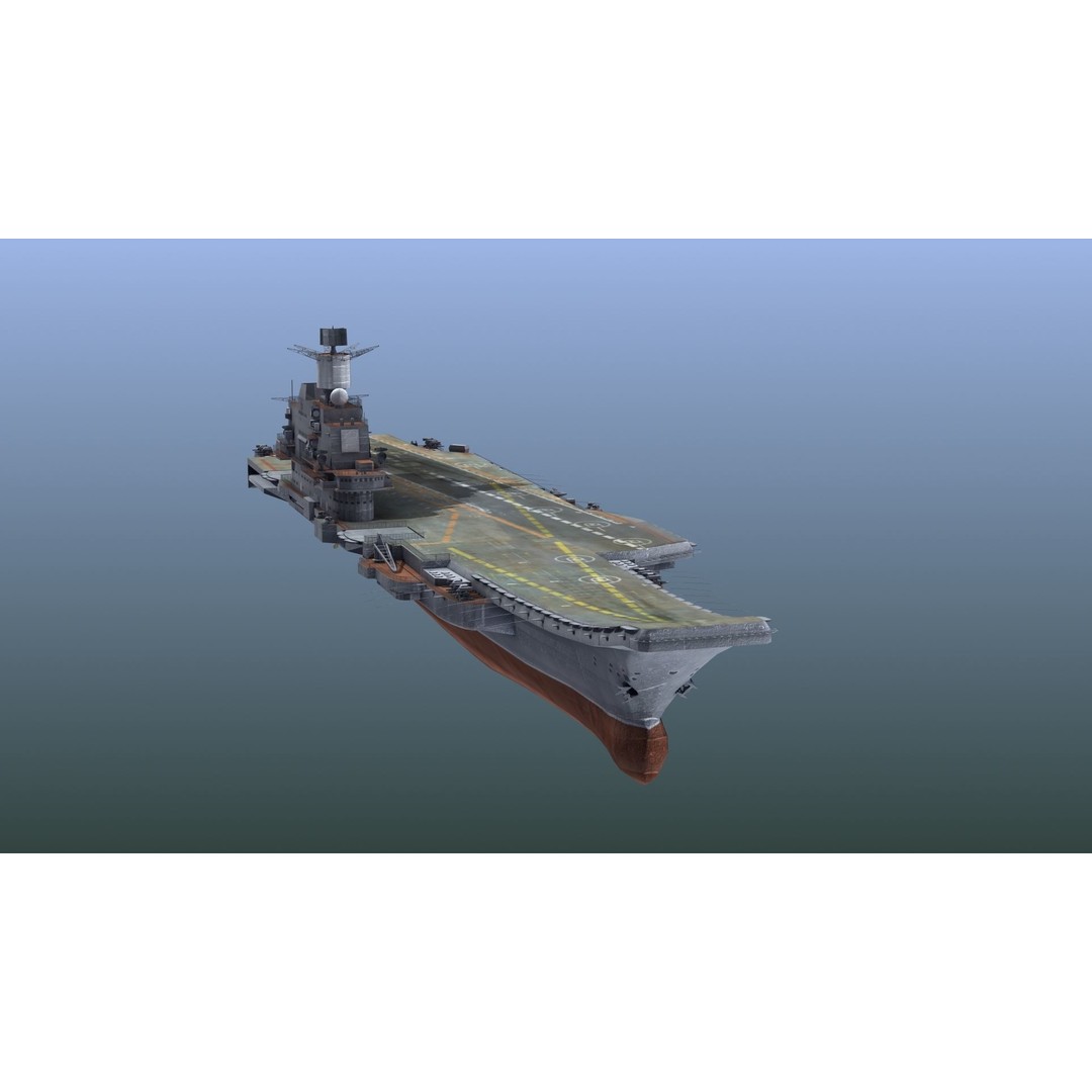 Admiral Kuznetsov Aircraft Carrier 3D Model – PBR Game Asset, FBX, OBJ - View 18