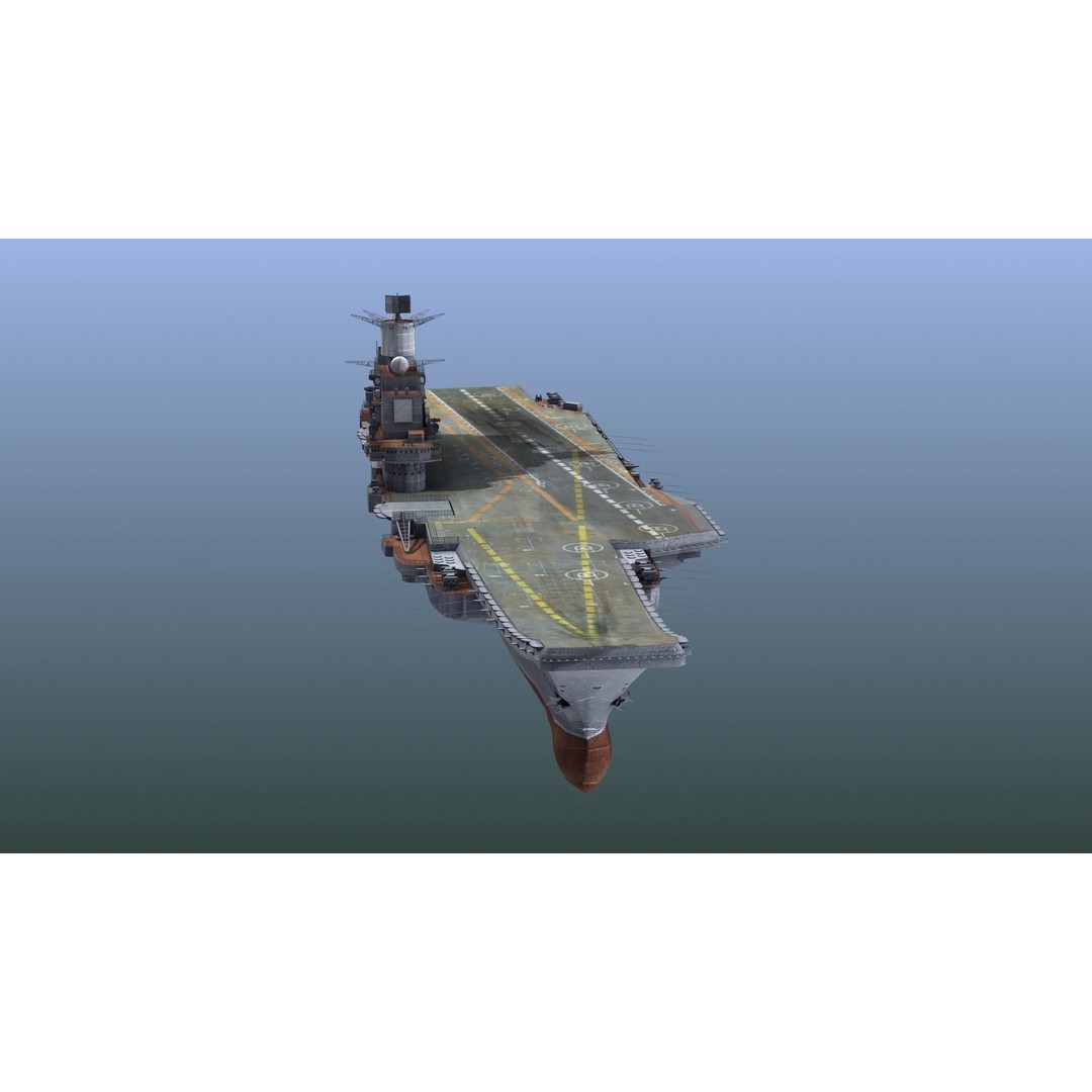 Admiral Kuznetsov Aircraft Carrier 3D Model – PBR Game Asset, FBX, OBJ - View 19