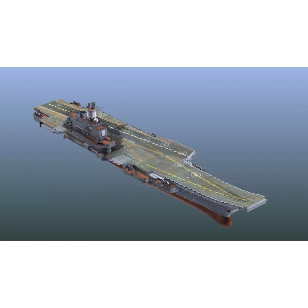 Admiral Kuznetsov Aircraft Carrier 3D Model – PBR Game Asset, FBX, OBJ - View 2
